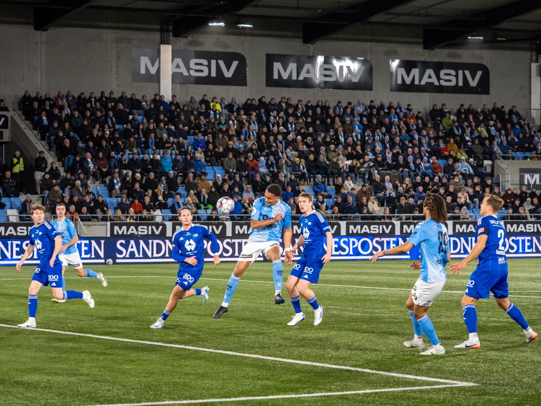 Eirik Asante Gayi hadde en stor sjanse i første omgang. (Foto: Nanco Hoogstad)